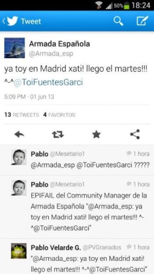 fail tweet armada española